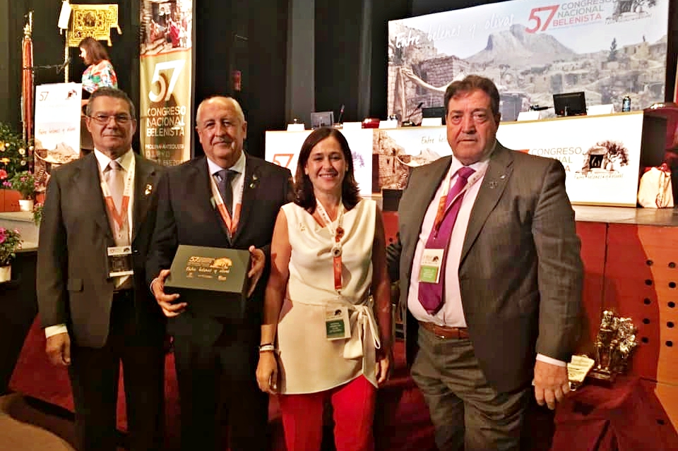 Bernal, Díaz, Caballero y Carles Tarragó, en el 57 Congreso Nacional Belenista celebrado en Antequera y Mollina en 2019